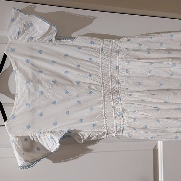 Nwt Rachel Zoe White Dress with Blue Floral Accents - Picture 10 of 17